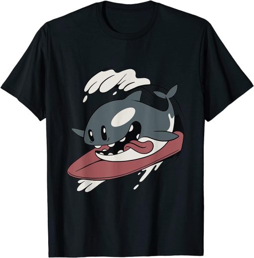 Orca surf whale funny vintage orcas T-Shirt