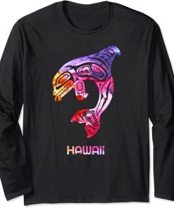 Tribal Hawaii Orca Killer Whale Indigenous Native Long Sleeve T-Shirt