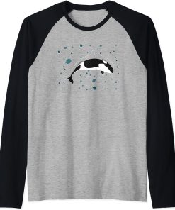 Marine Sea Orca Sea Mamal Lover Raglan Baseball Tee