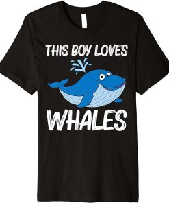 Funny Whale Art For Boys Kids Orca Narwhal Blue Whales Premium T-Shirt