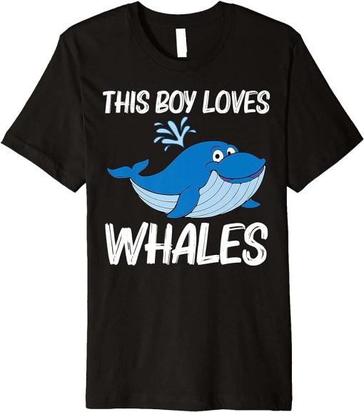 Funny Whale Art For Boys Kids Orca Narwhal Blue Whales Premium T-Shirt